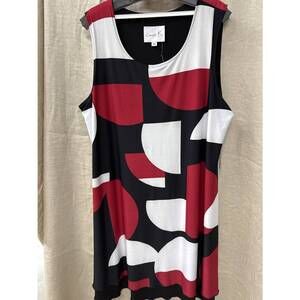 NEW COMPLI K women's reversable tank dress in red,blk, white & black